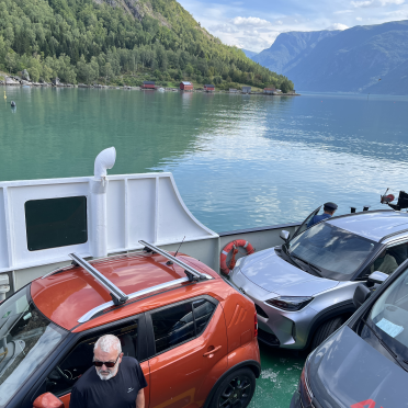 The Tomato on the ferry to Urnes