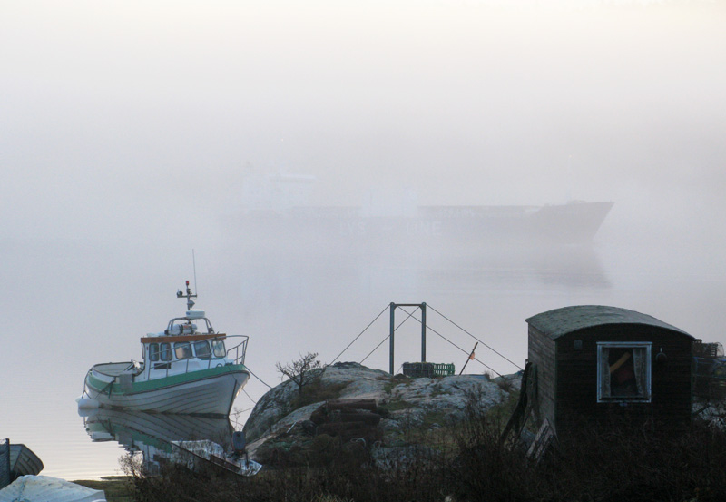 boat and fog