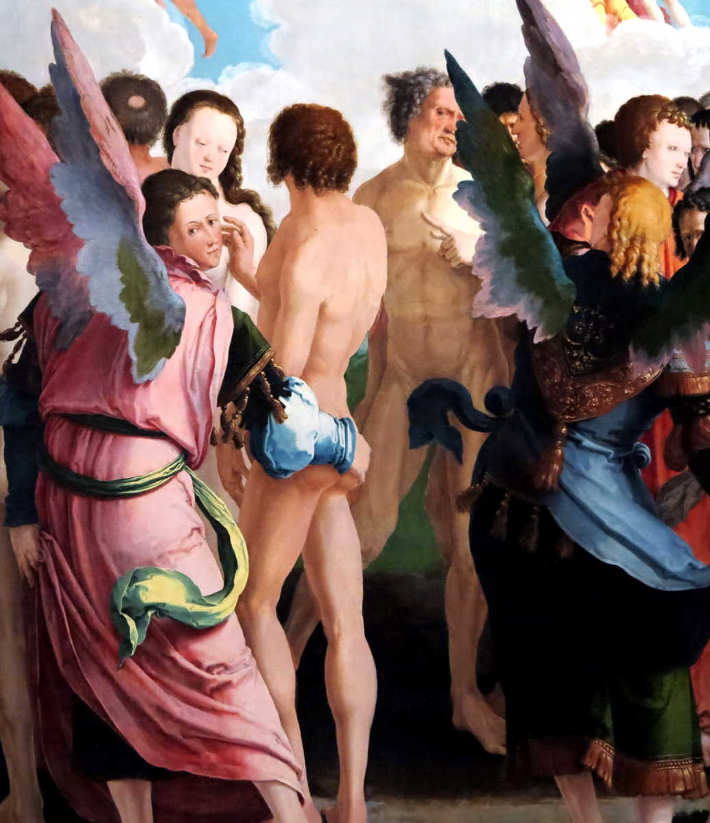 naughty angel pushing people into heaven…