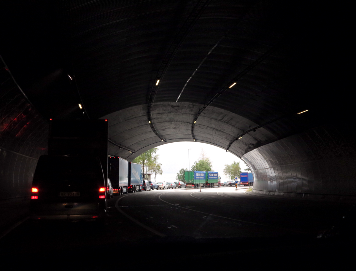 essence of norway: sitting in a tunnel, waiting for a ferry