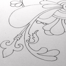 romanesque-inspired gilded doodle