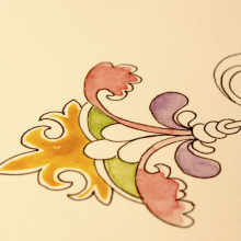romanesque-inspired gilded doodle