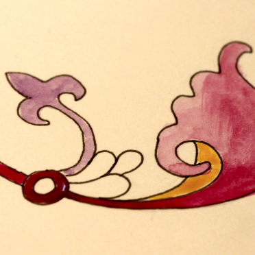 romanesque-inspired gilded doodle