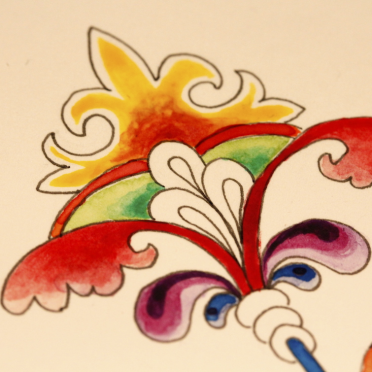 romanesque-inspired gilded doodle