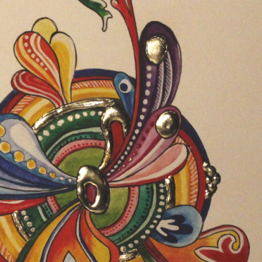 romanesque-inspired gilded doodle