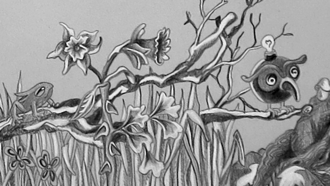 Mechanical owls: narcissus, thorns and ginko