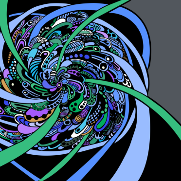 digital doodle blue